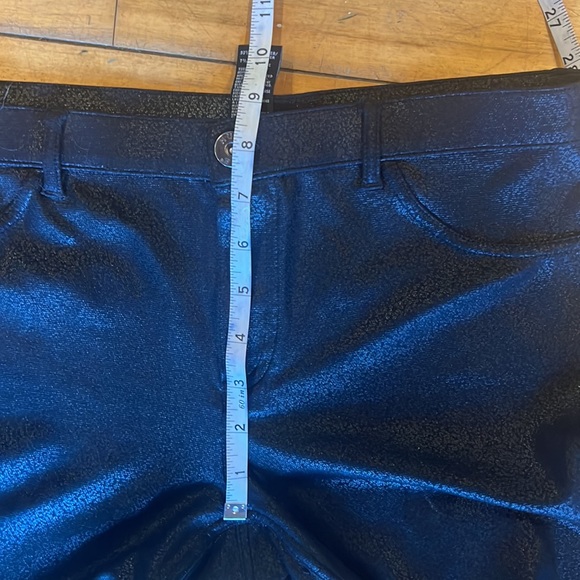 Black shiny stretch pants. Like new. - Picture 4 of 5